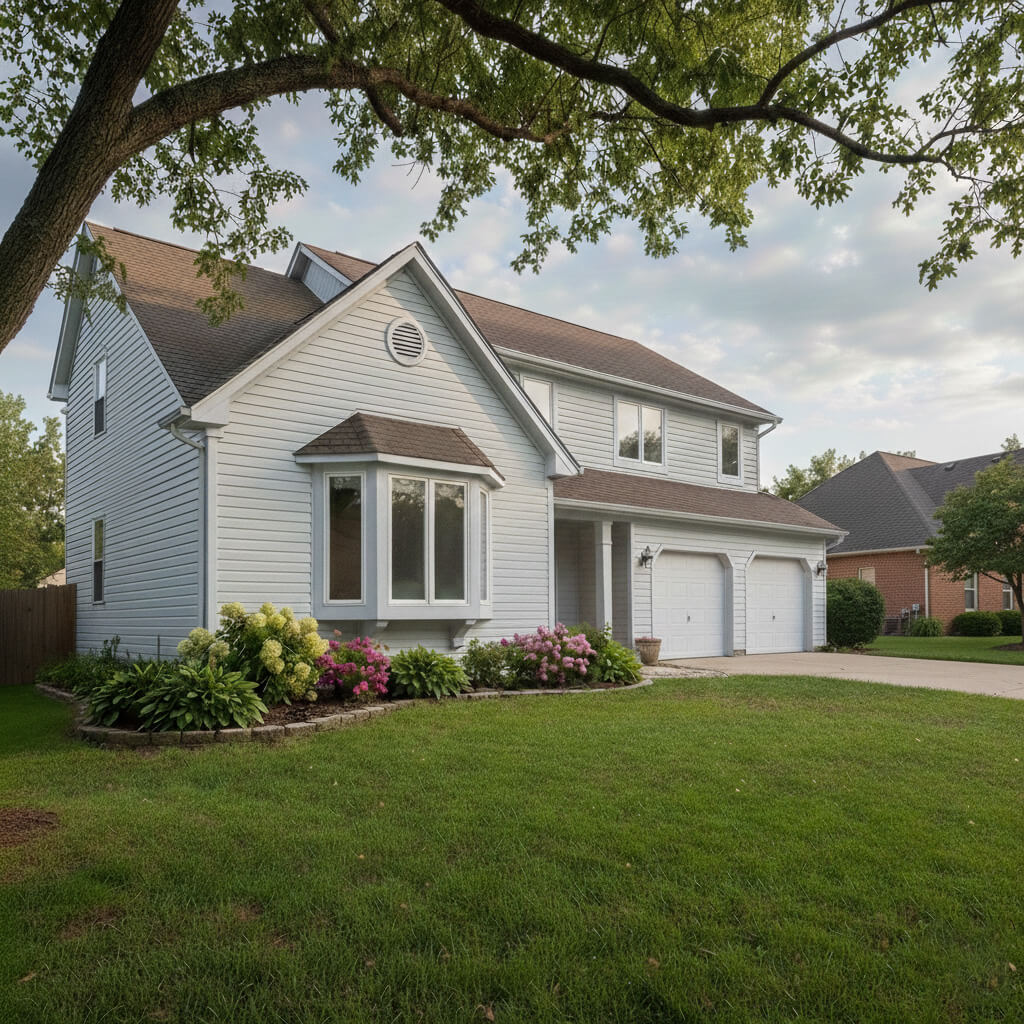 Clean siding on home